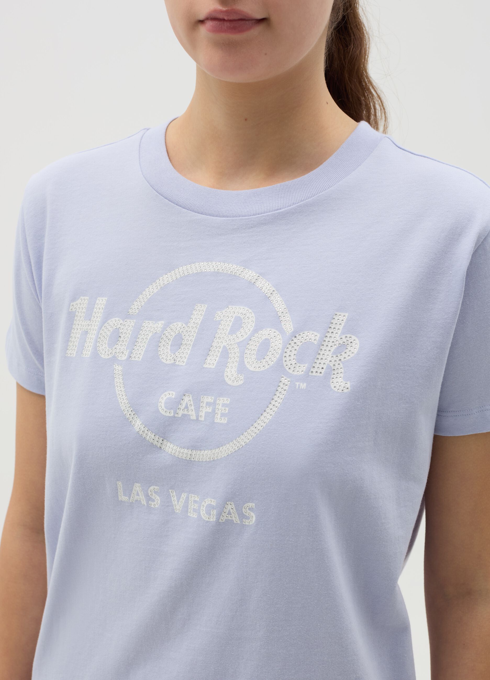 Light blue T-shirt with Hard Rock Café Las Vegas print
