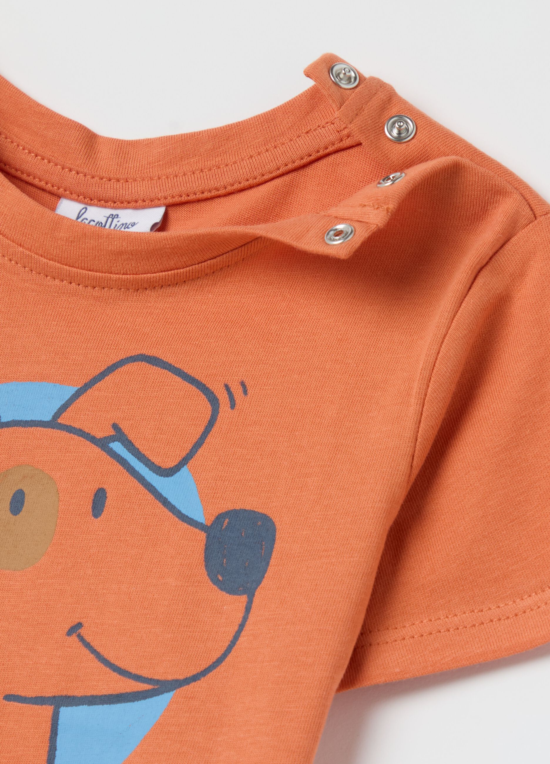 Cotton T-shirt with "My new friend" puppy print