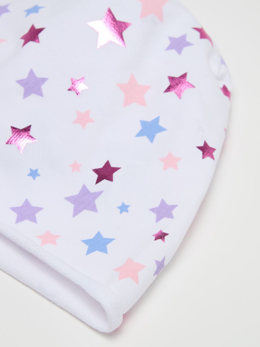 Printed jersey beanie hat_1