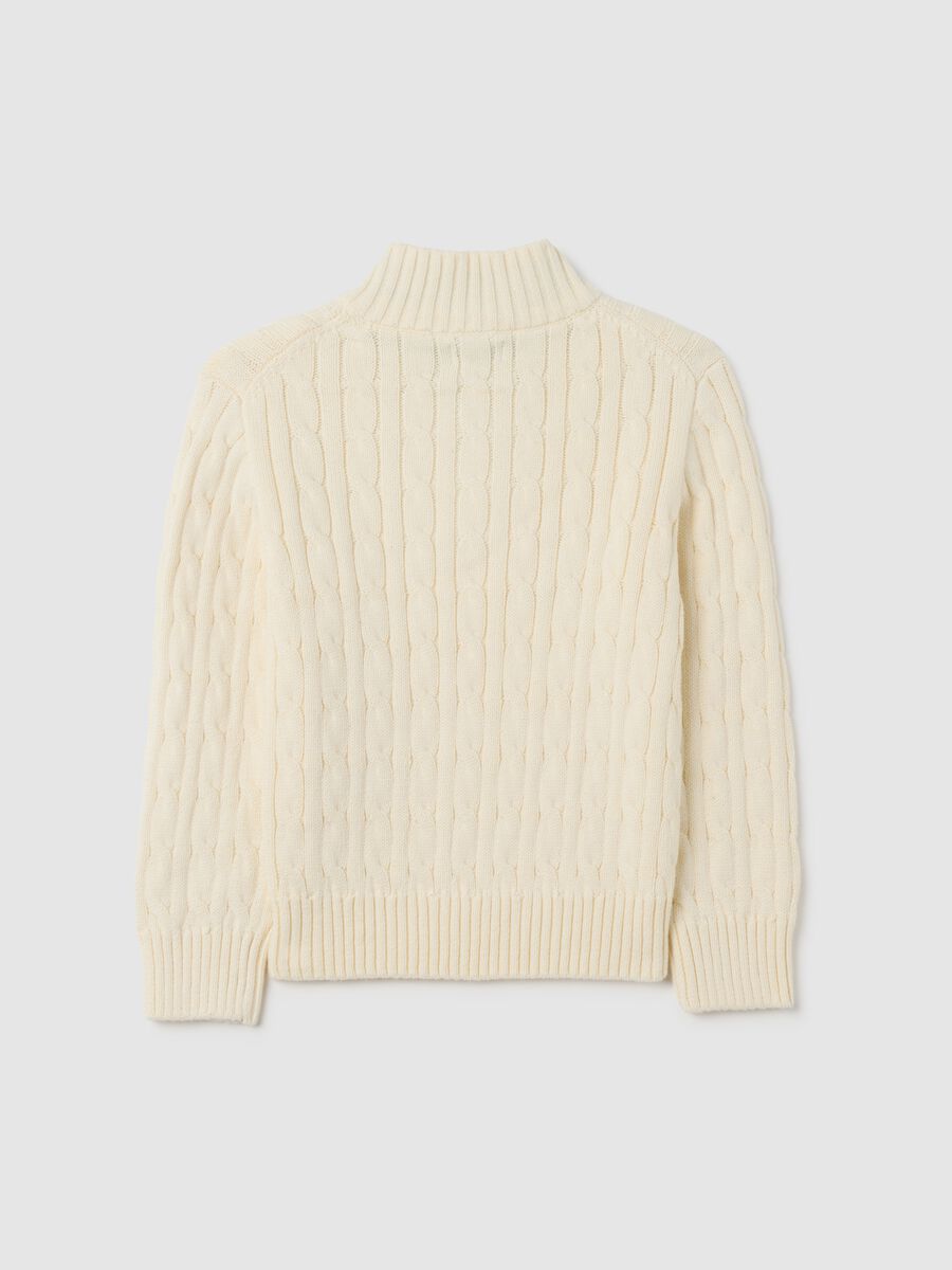 Maglione da bambino in puro cotone bianco over fit_1