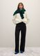 White regular fit sweater with jacquard pattern and vulcan collar_1