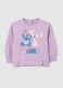 Purple cotton girls' sweatshirt with Stitch_0