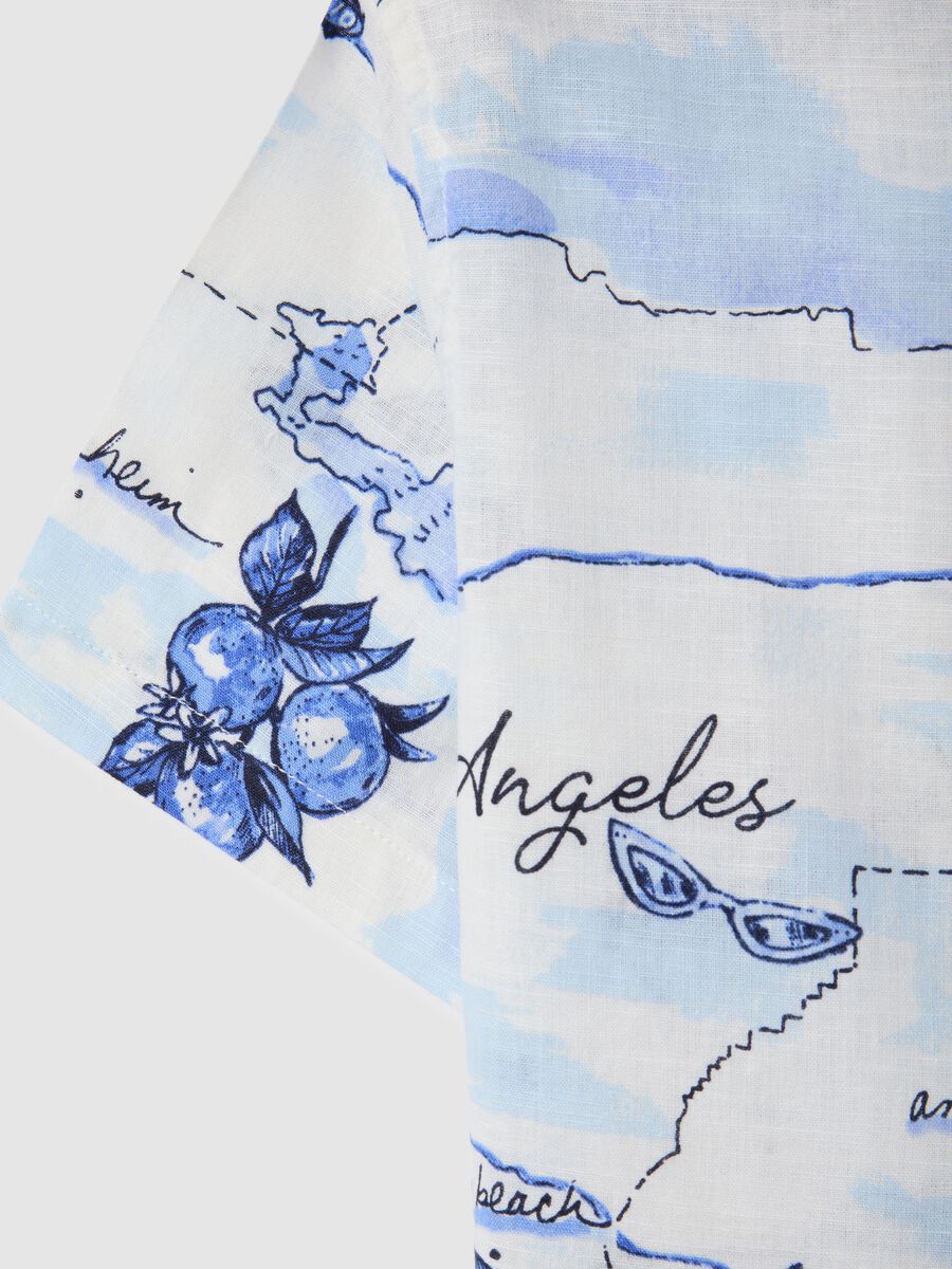Los Angeles Themed Shirt in White and Blue_3