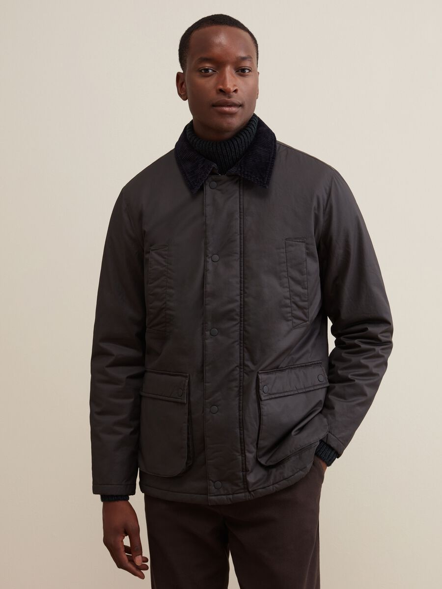 Giacca corta con colletto in corduroy_1