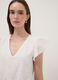 White pure cotton dress with broderie floral embroidery and V-neck_2