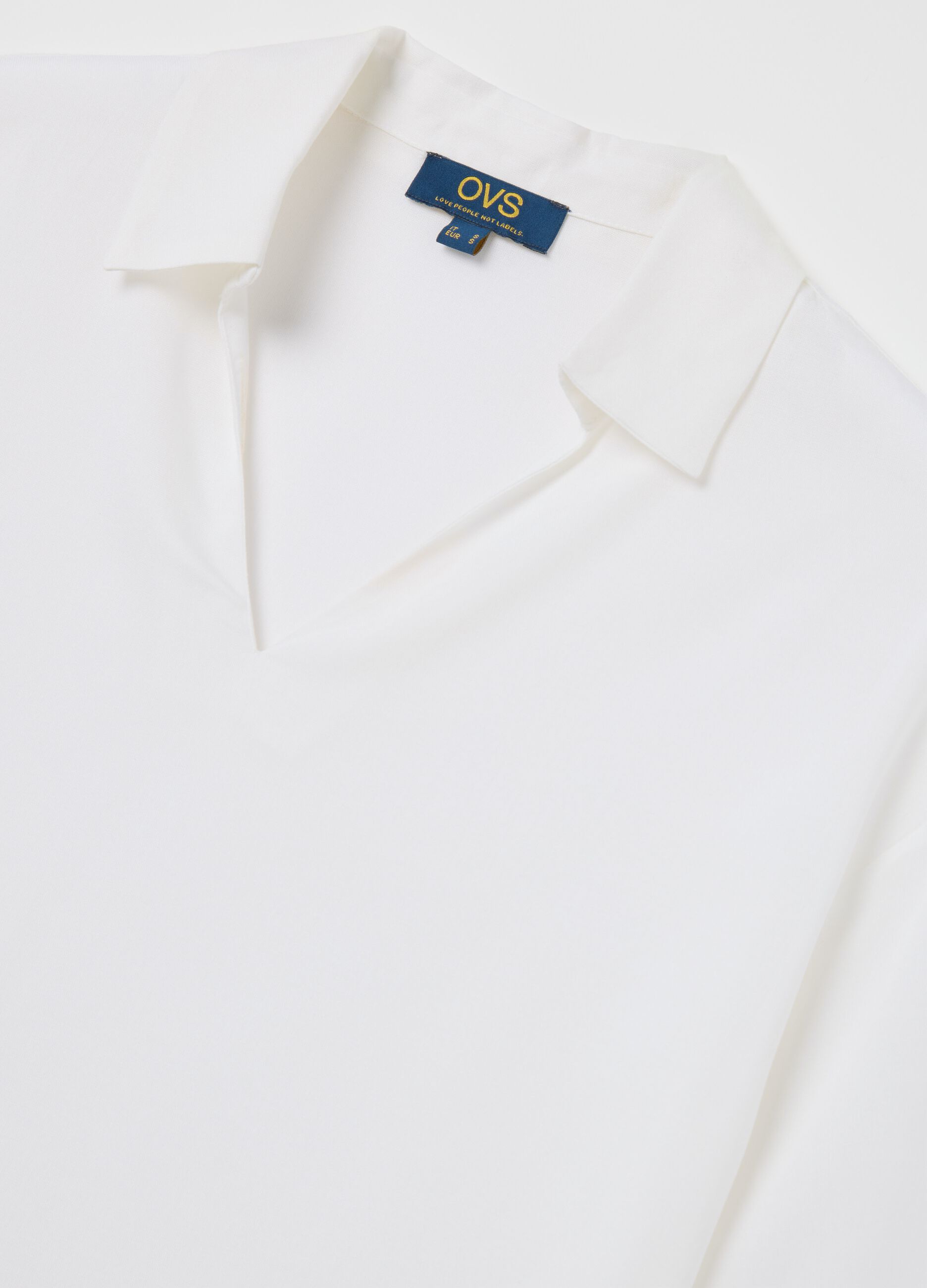 Viscose blouse with polo neck