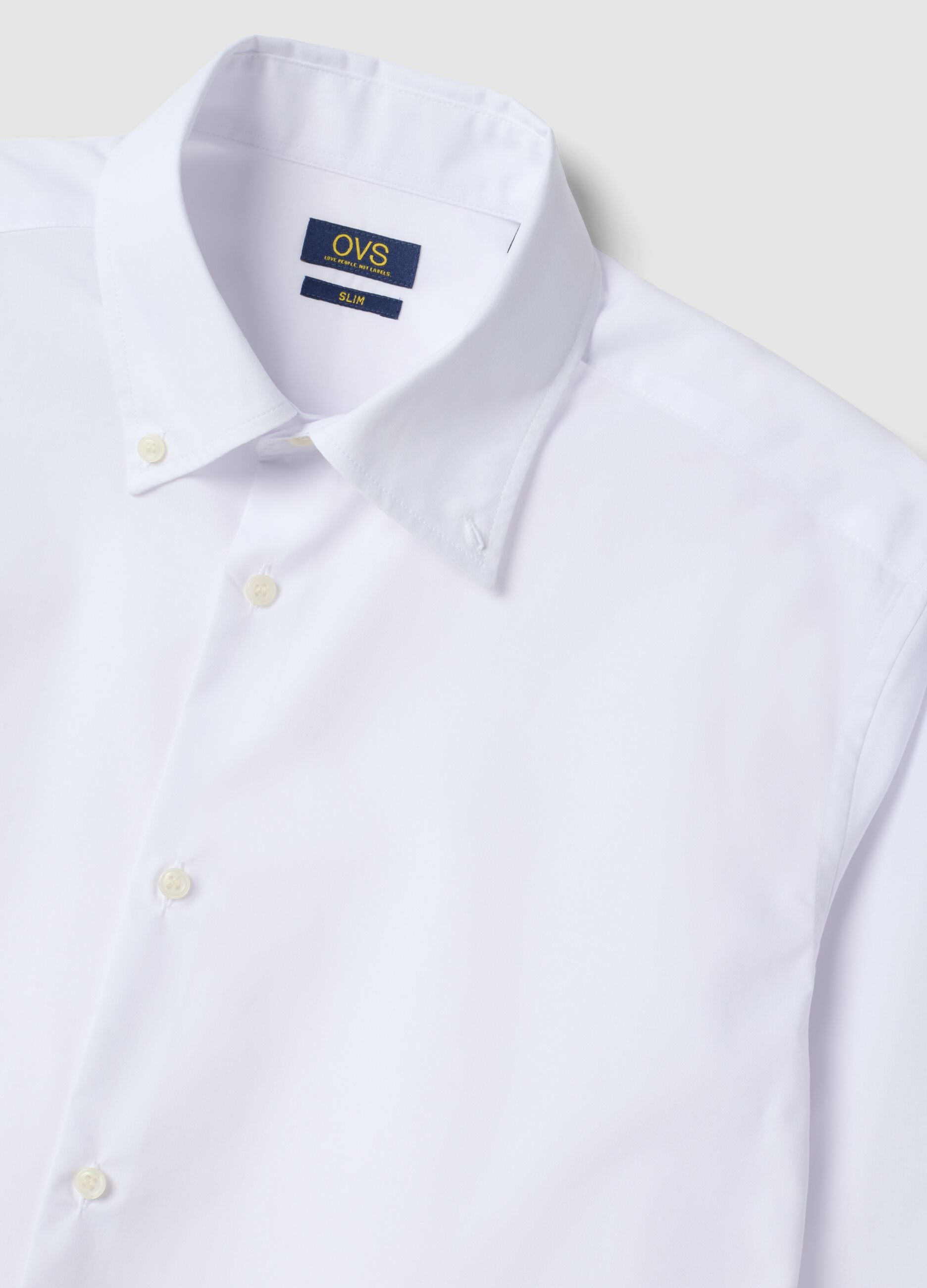 White button-down slim-fit long-sleeve Easy Iron shirt