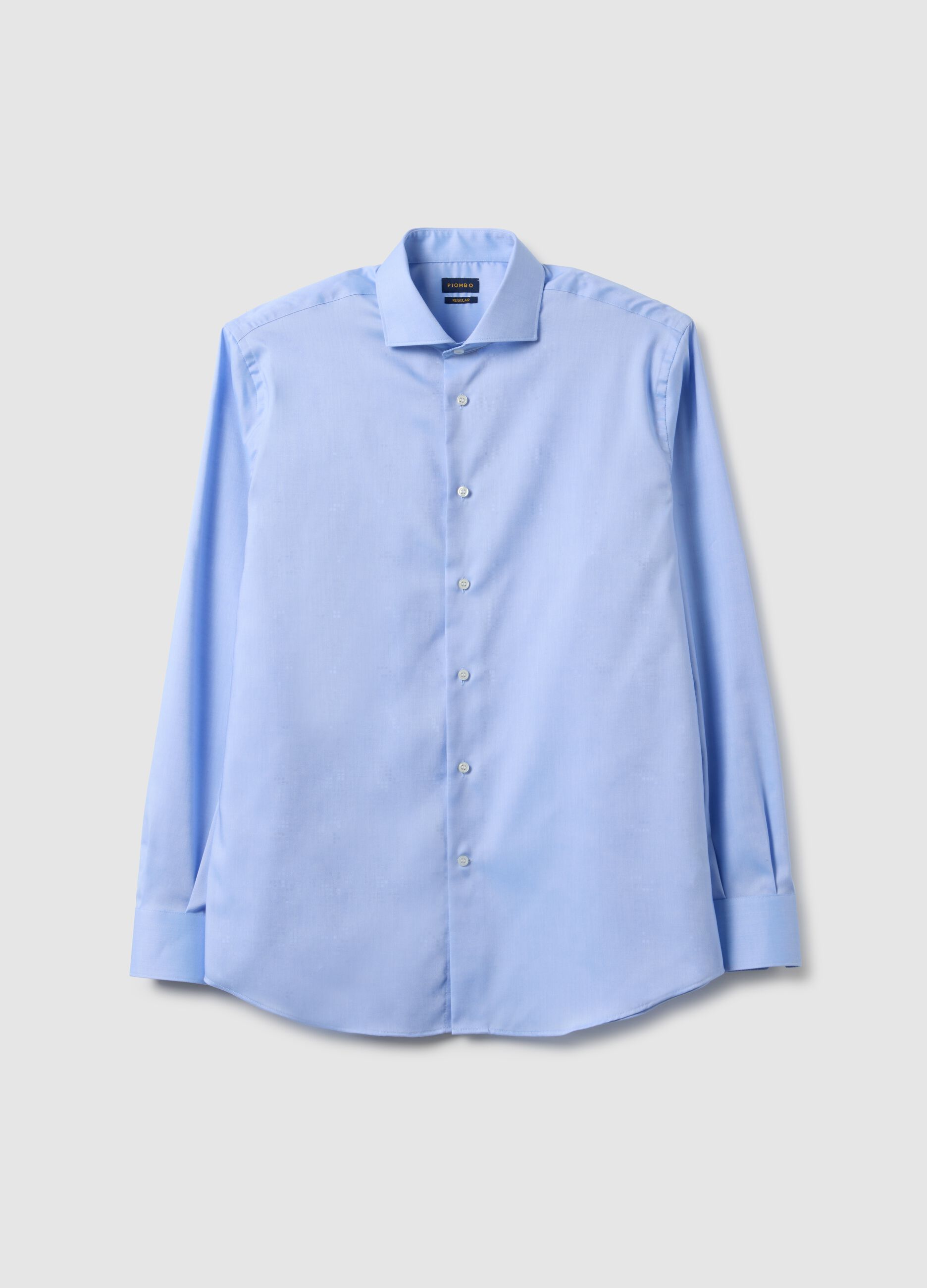 Camicia in puro cotone azzurra regular fit
