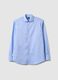 Camicia in puro cotone azzurra regular fit_0