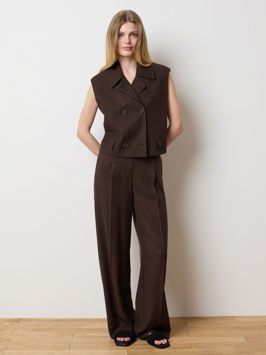 Brown double-breasted gilet_2
