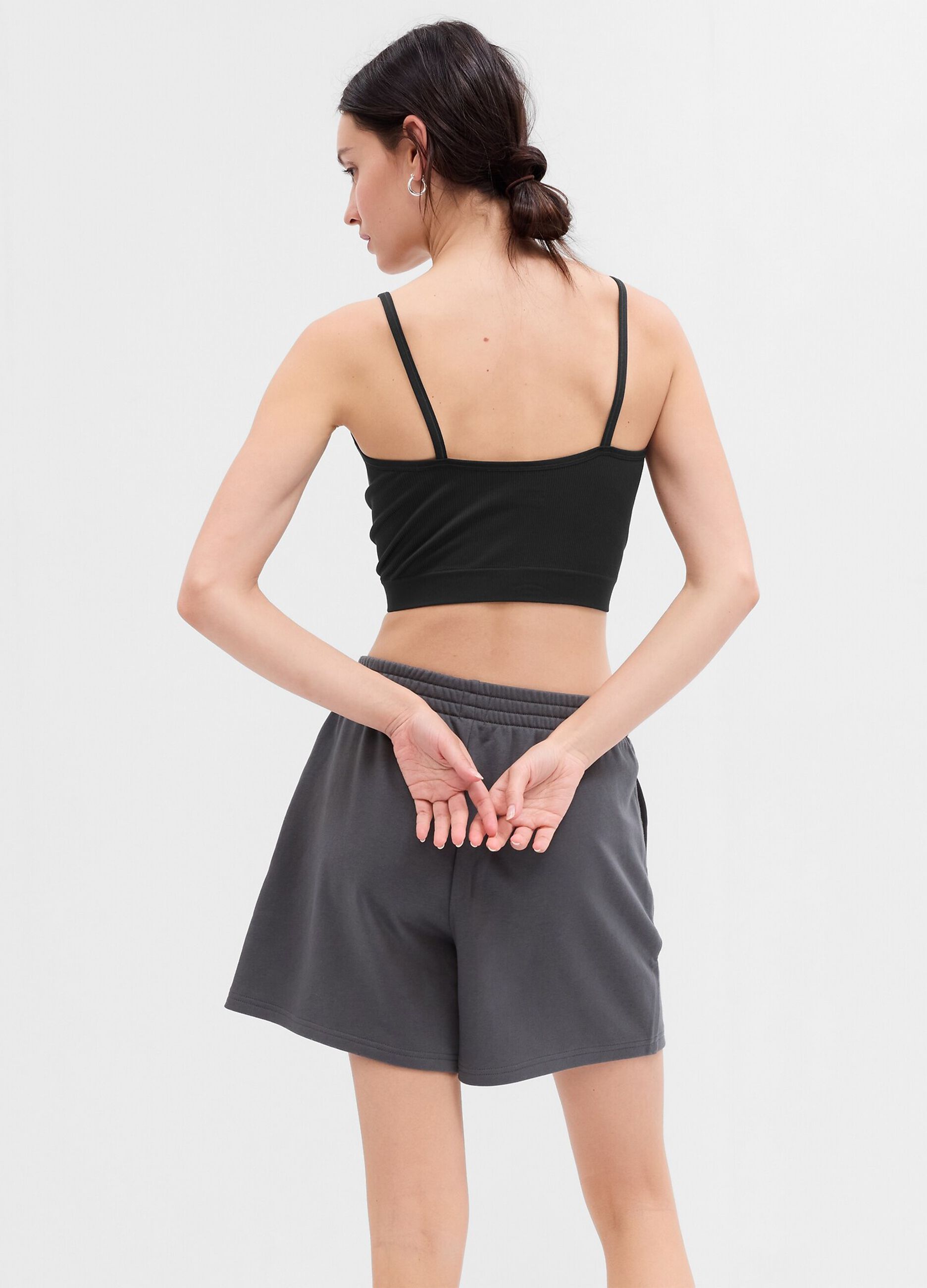 Shorts in French Terry con stampa logo_1