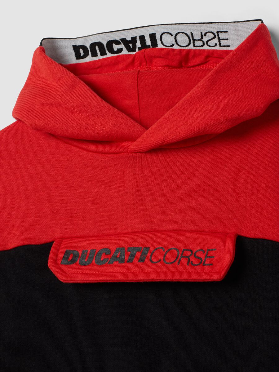 Felpa nera e rossa in fleece di misto cotone a tema Ducati_2
