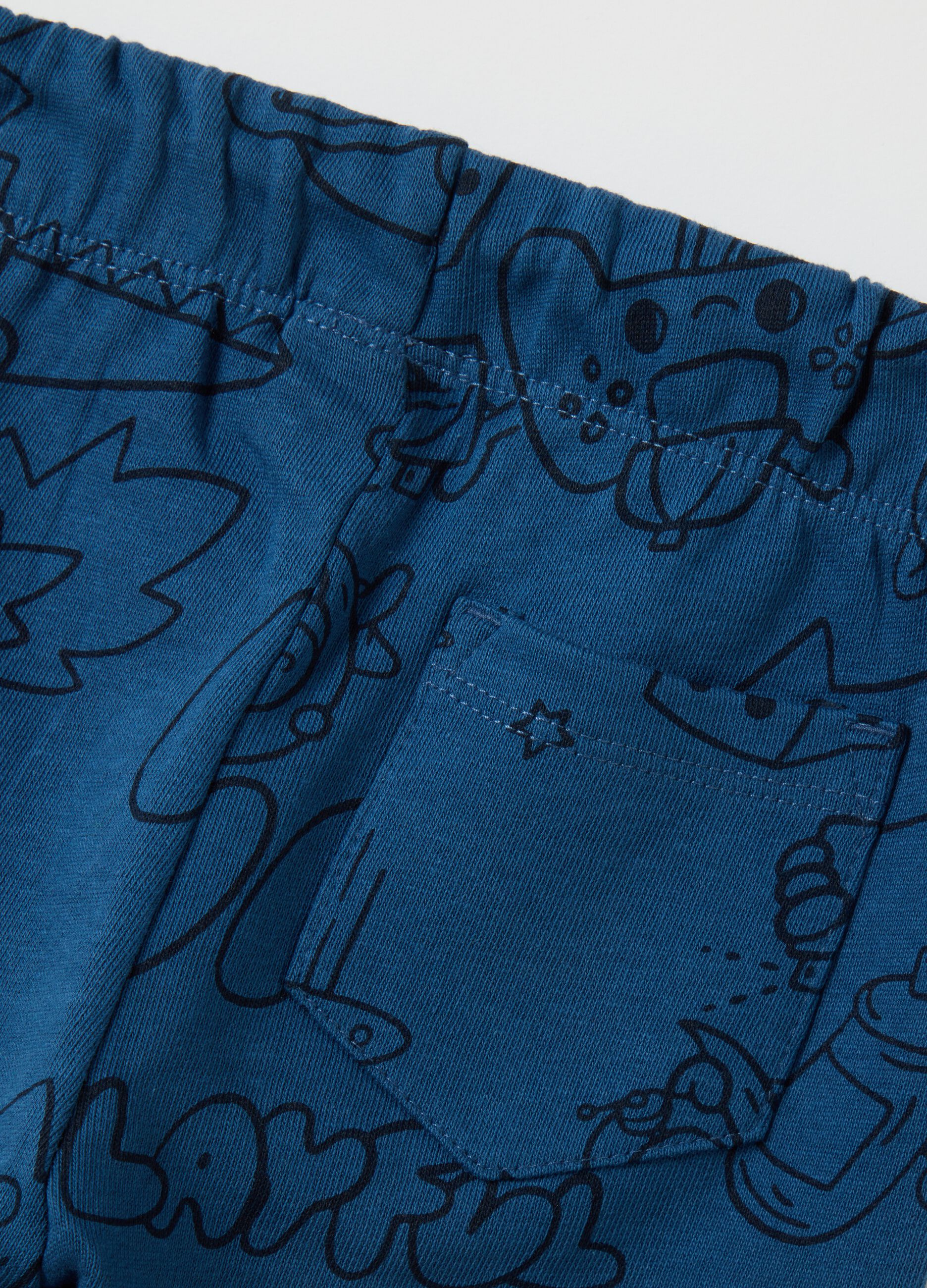 Kids' pure cotton blue jogger trousers
