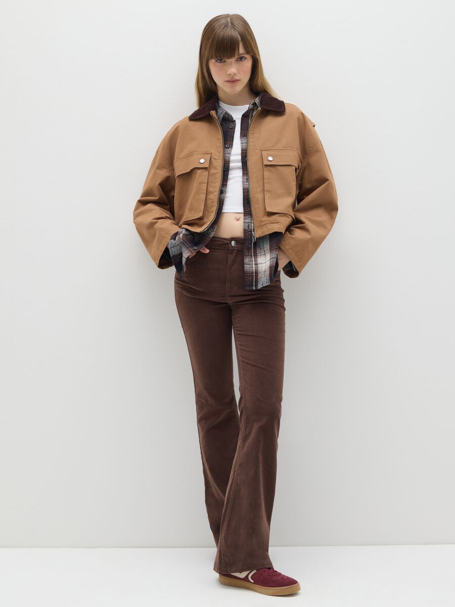 Giacca in puro cotone marrone regular fit_2