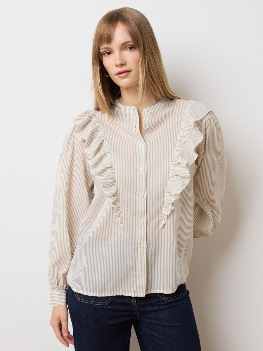 Beige pure cotton shirt regular fit_1
