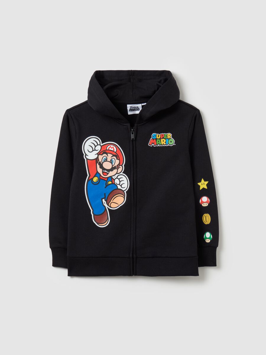 Hooded full-zip jumper with Super Mario™ print_0