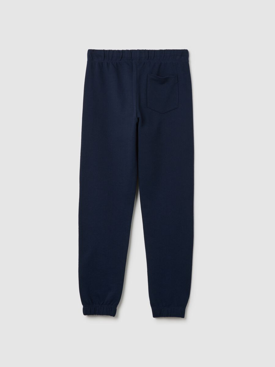 Pantaloni da ragazzo in puro cotone blu regular fit_4