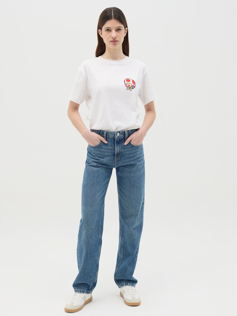 White T-shirt in cotton with Super Mario™ Toad print_1