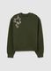 Decorated green sweatshirt in cotton blend oversized fit_4