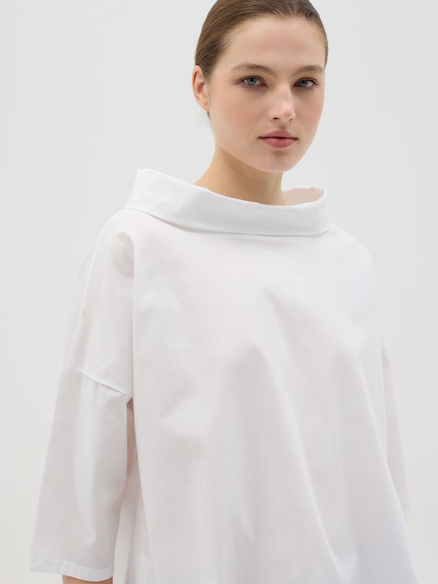 White Hybrid Shirt in Stretch Cotton_2