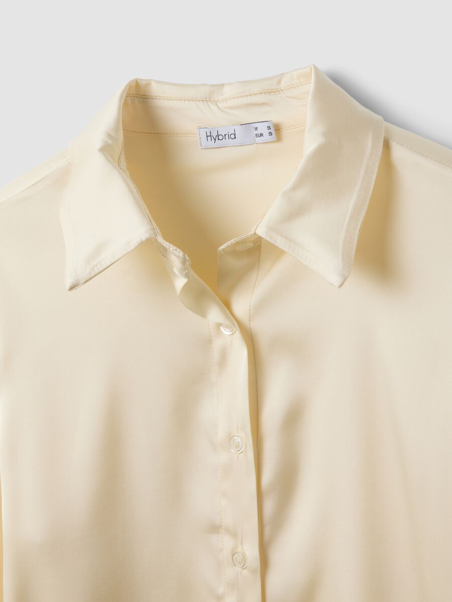 Beige stretch-viscose shacket, regular fit_1