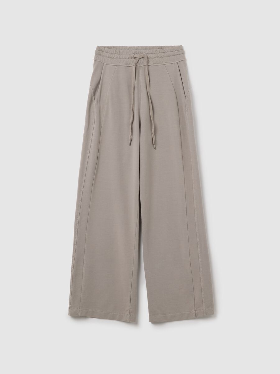 Beige fluid trousers with wide leg_4