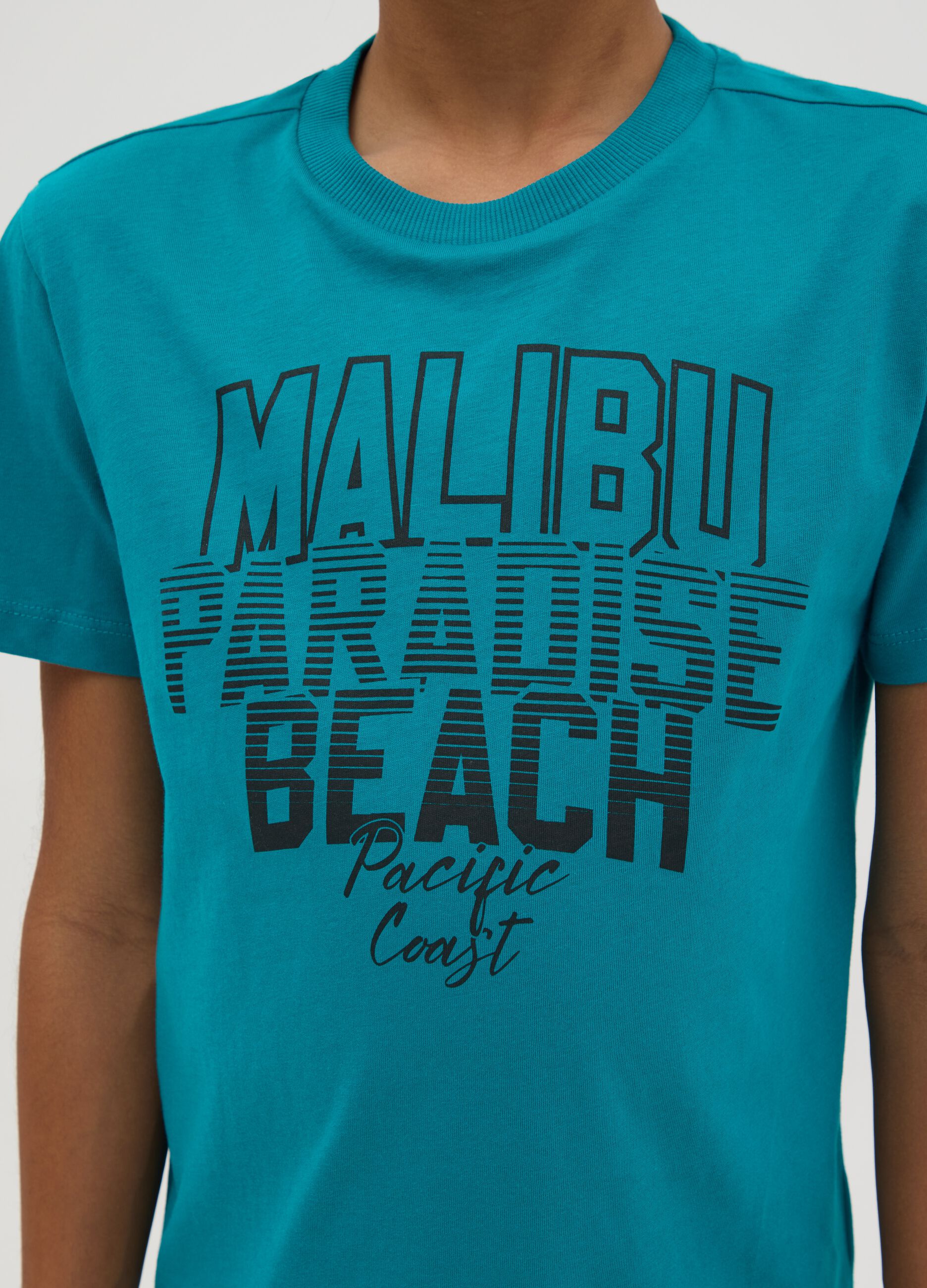 Children's jogging set in turquoise and black cotton