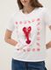 White pure cotton T-shirt with front print_2