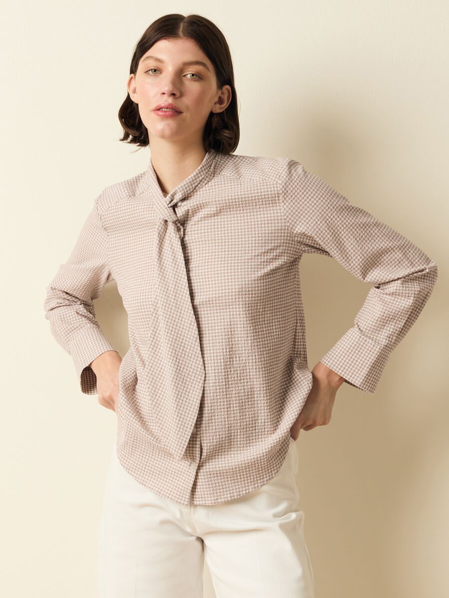 Check blouse with foulard_1