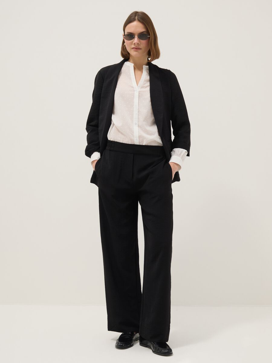 Black buttonless blazer, regular fit_2