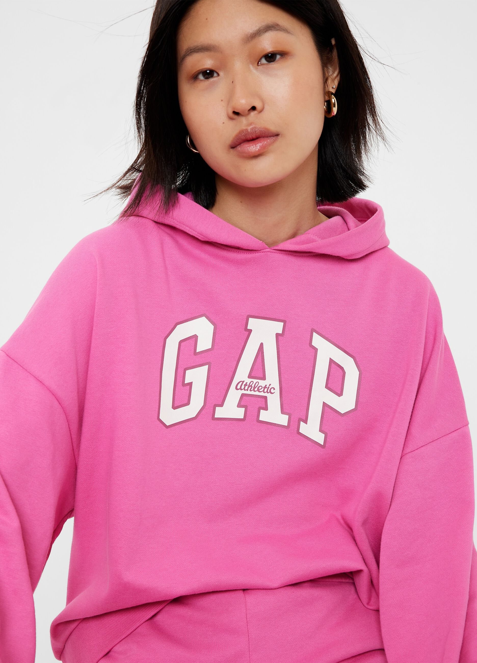 Felpa oversize con cappuccio e stampa logo_0