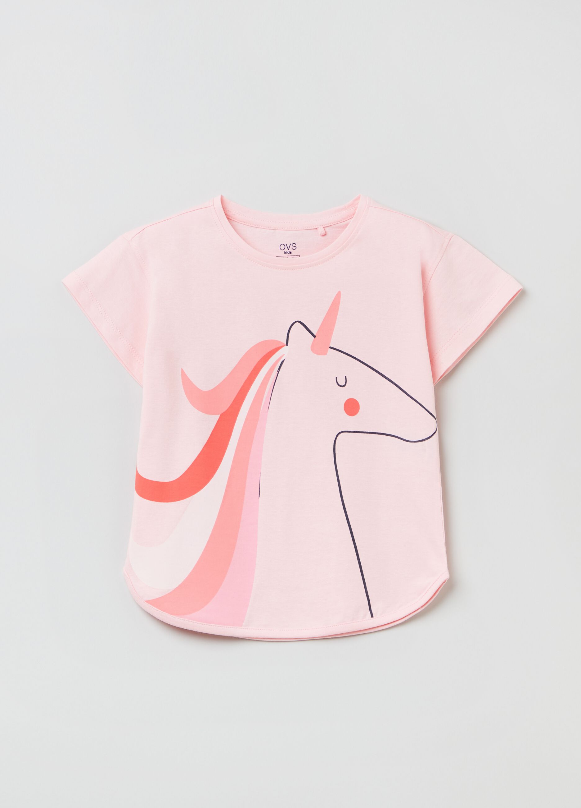 T-shirt con stampa unicorno 