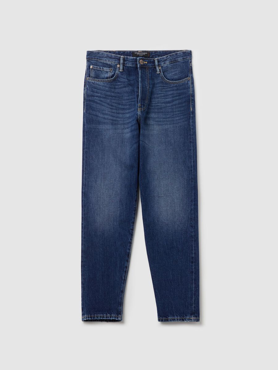 Regular blue tapered-fit jeans_4
