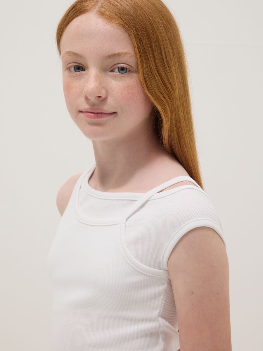 White stretch cotton top_2