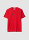 Red pure cotton T-shirt with Ducati print_0
