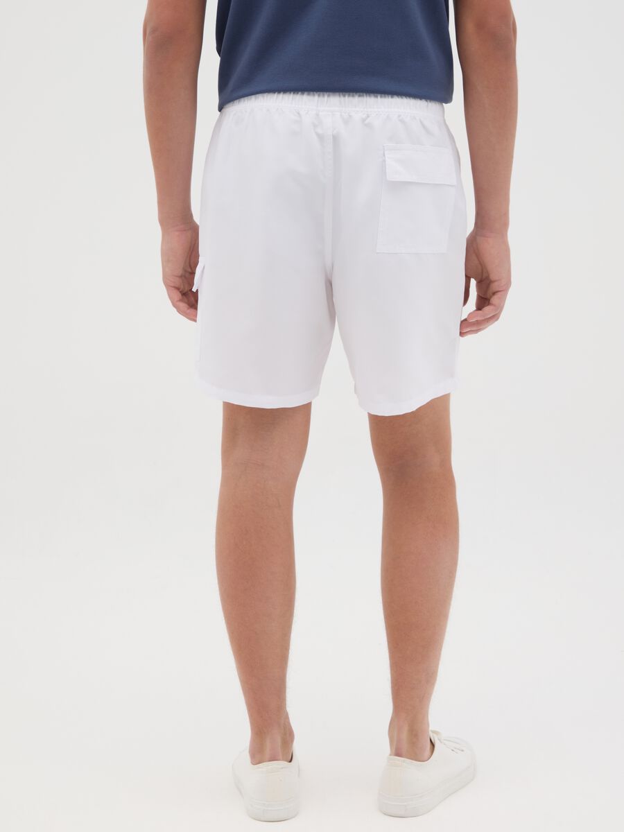 White swimming trunks with logo print_2
