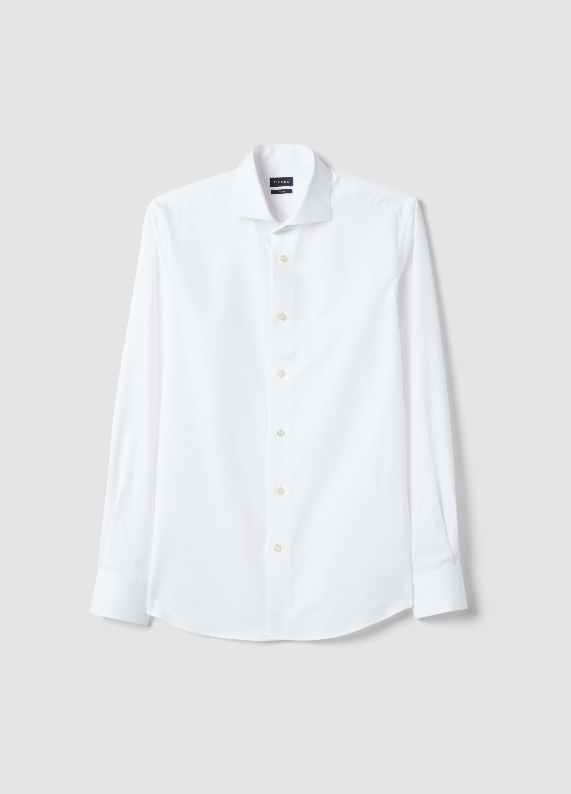 Slim fit white pure cotton shirt