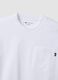 White pure cotton T-shirt with chest pocket, regular fit_5