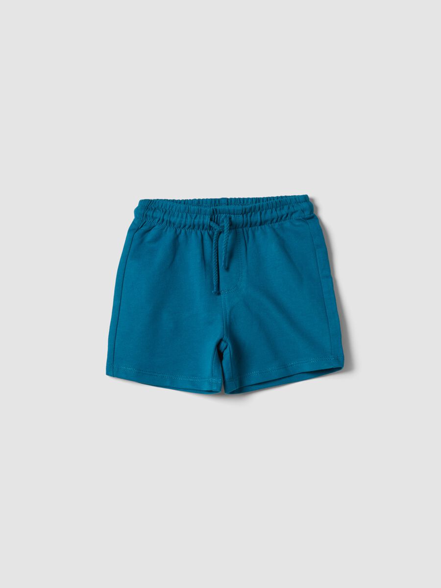 Boys&rsquo; blue pure cotton shorts with elasticated waistband_0