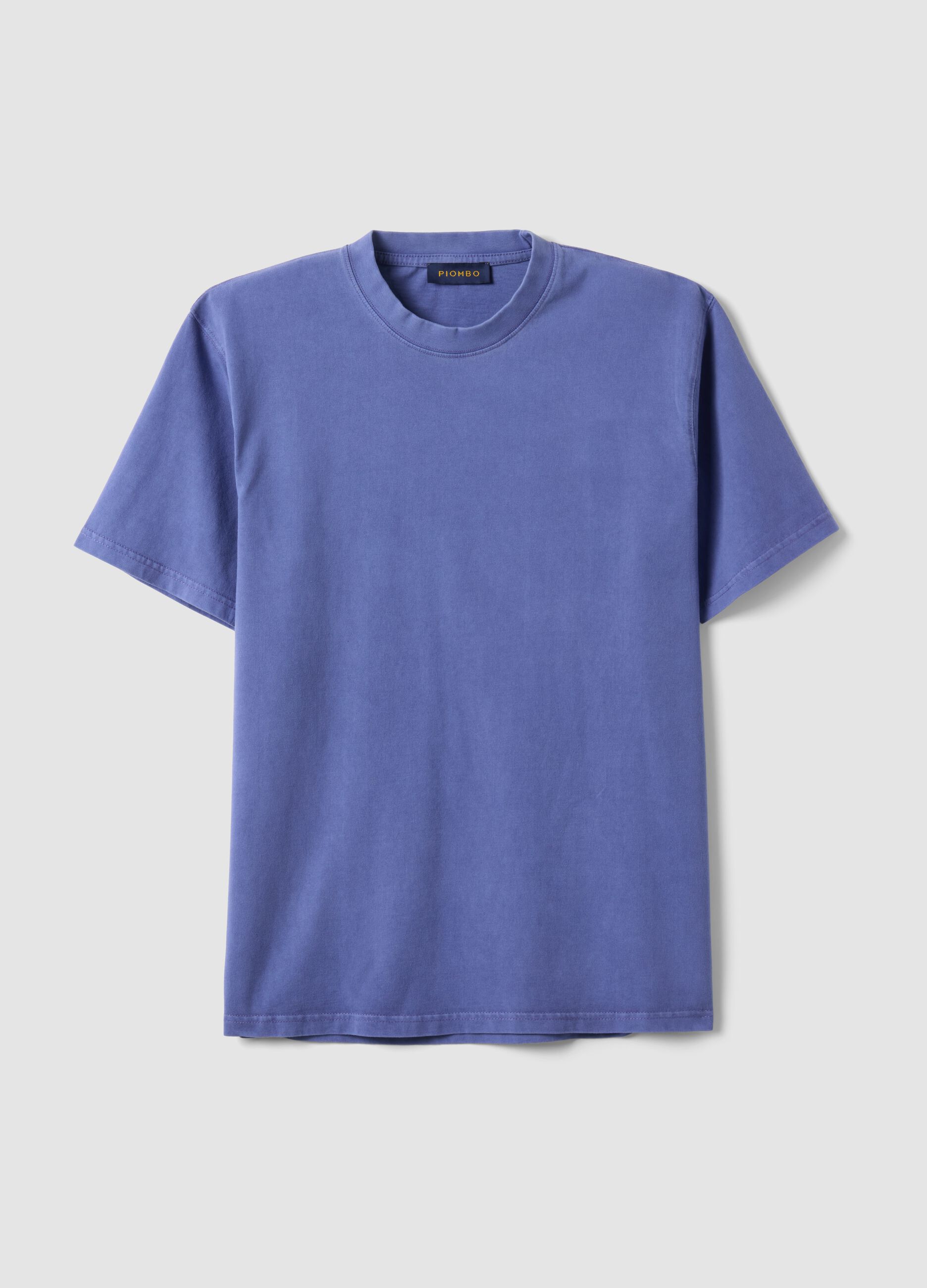 Blue pure cotton T-shirt with relaxed fit