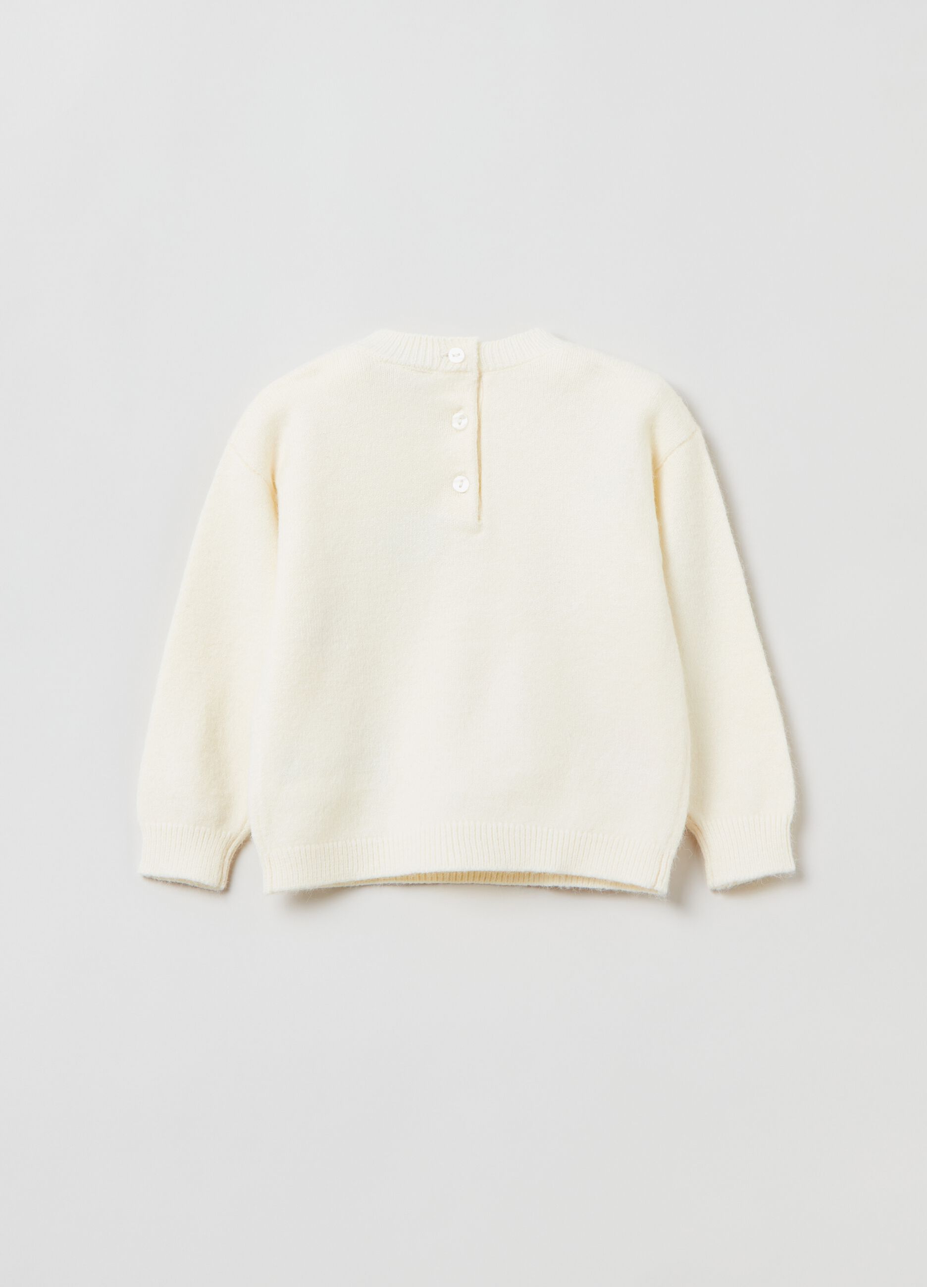 Pullover in maglia con ricamo floreale_1