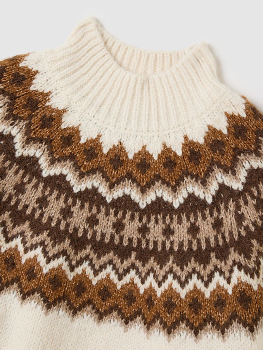 Multicolour regular fit pullover with jacquard pattern_5