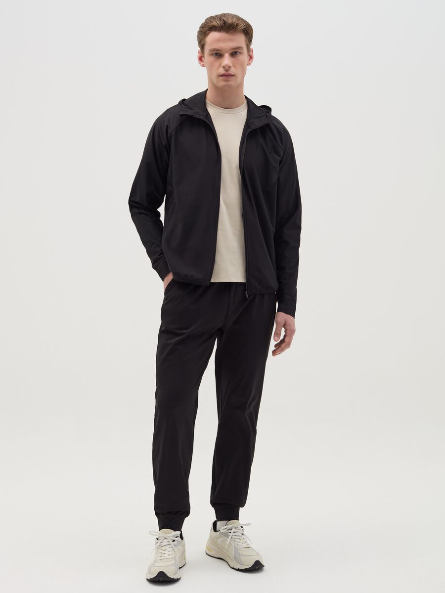 Technical fabric joggers with drawstring_0