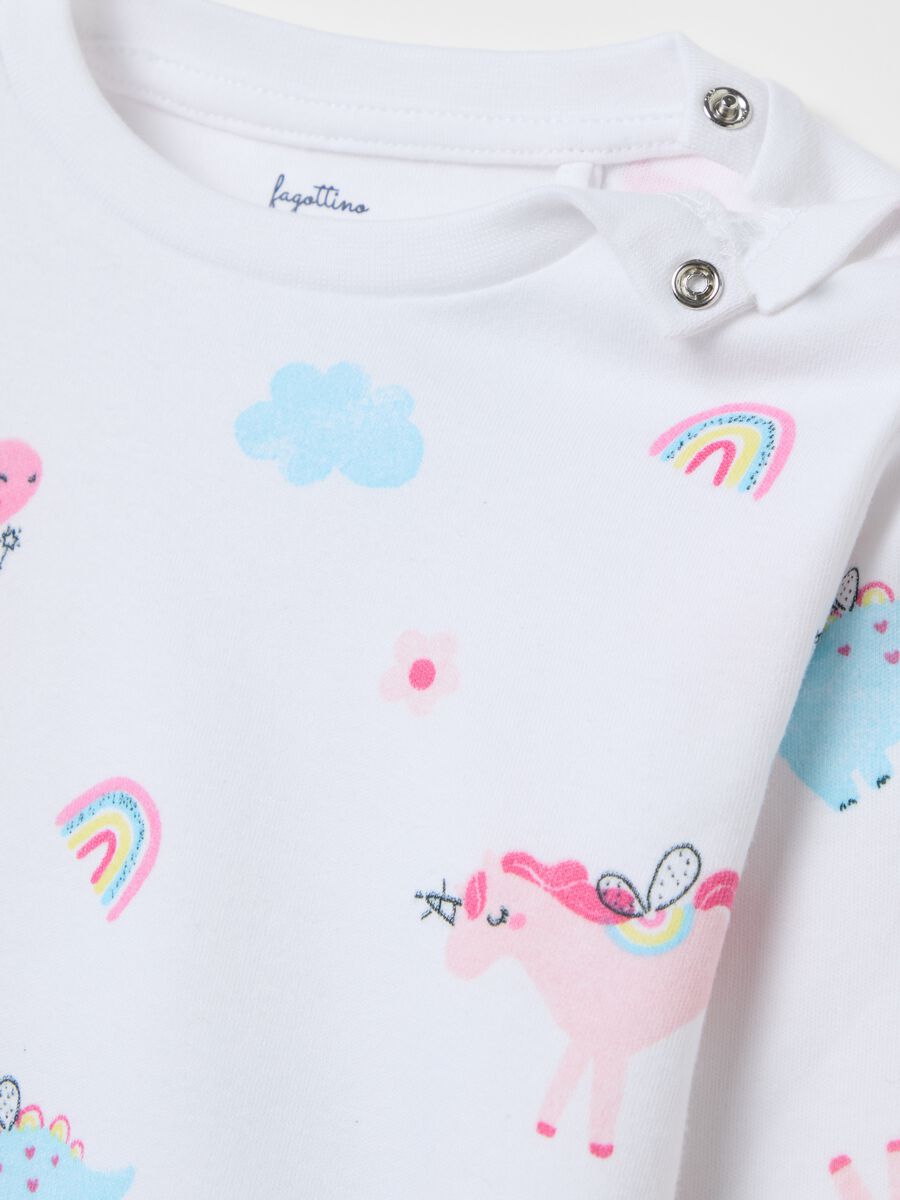 Cotton pyjamas with unicorn dinosaurs print_3