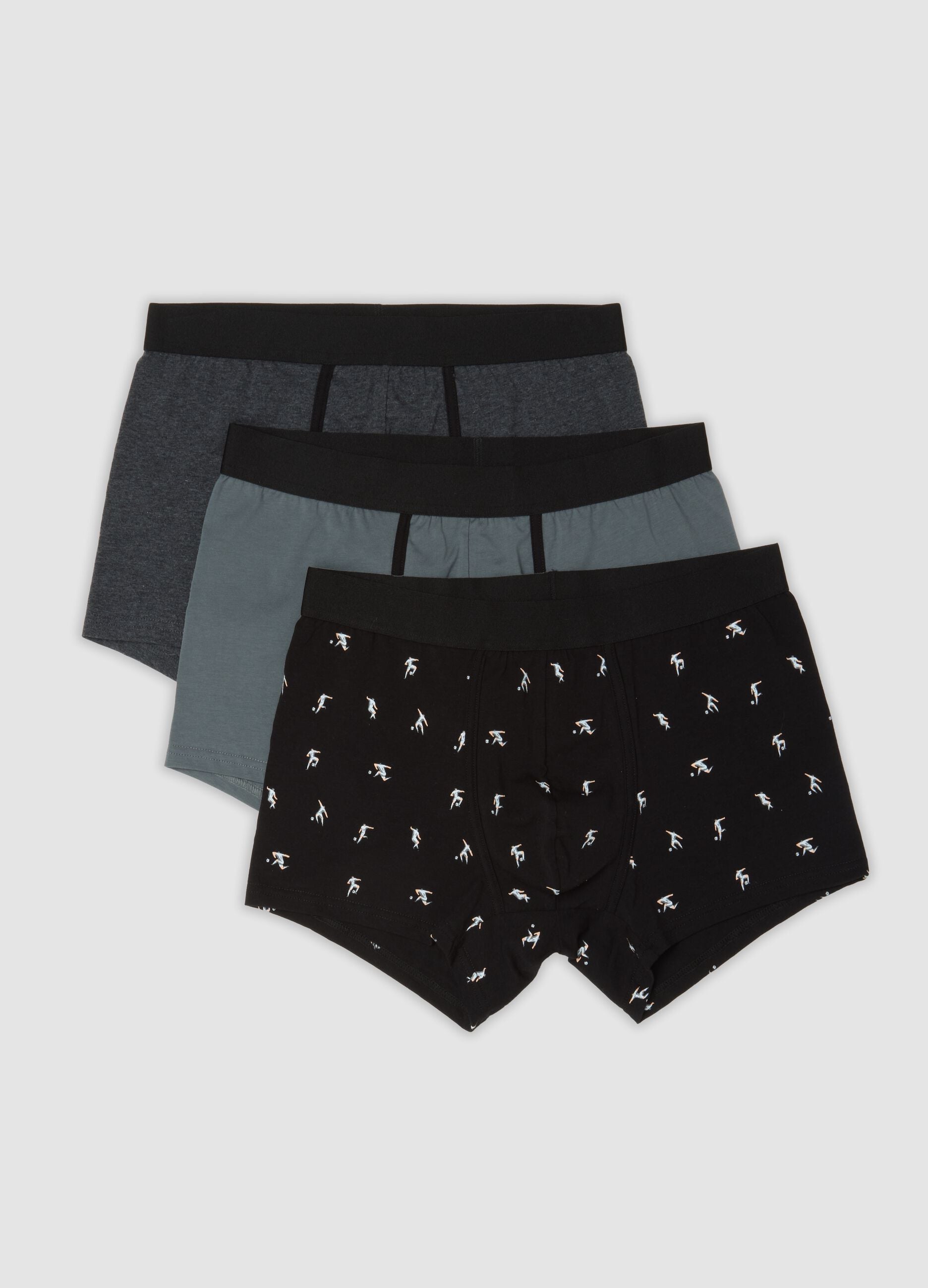 3-pack of black stretch organic cotton jersey boxers