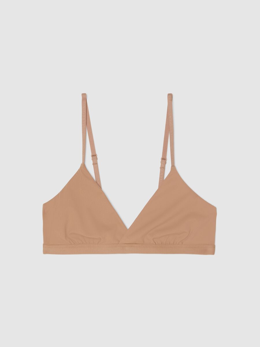 Beige microfibre triangle bra_4