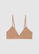 Beige microfibre triangle bra_4