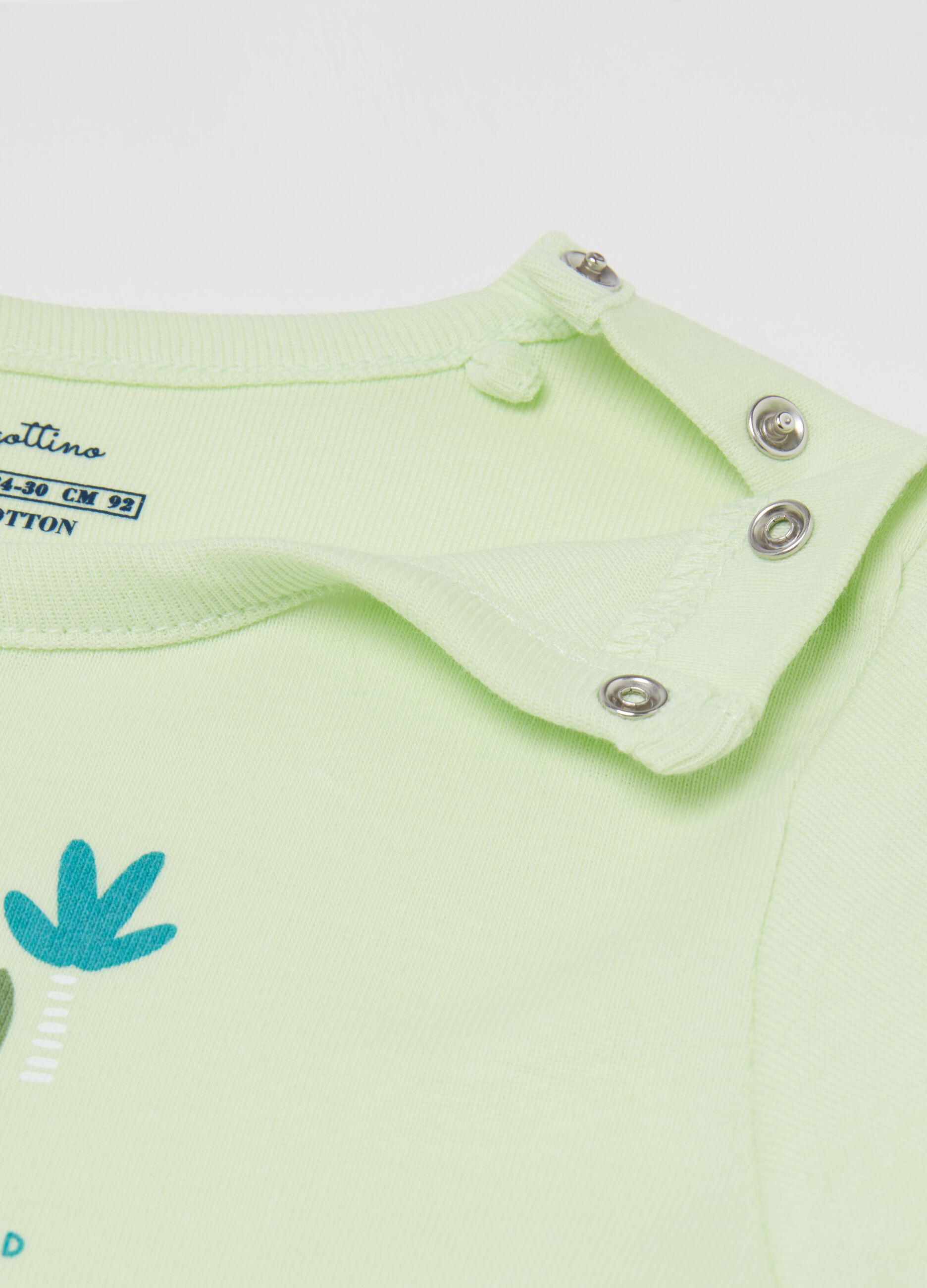 Two-pack organic cotton vests with dinosaurs print