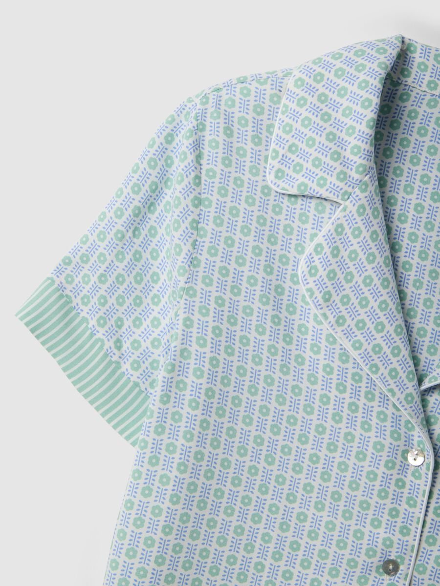 Multicolour pure viscose pyjama shirt, regular fit with design_1