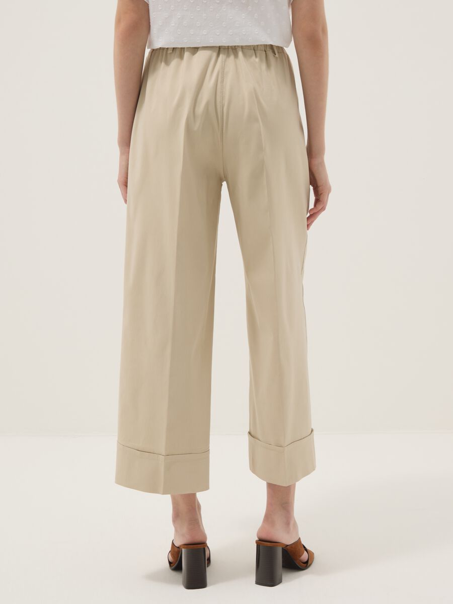 Beige stretch viscose palazzo trousers_3